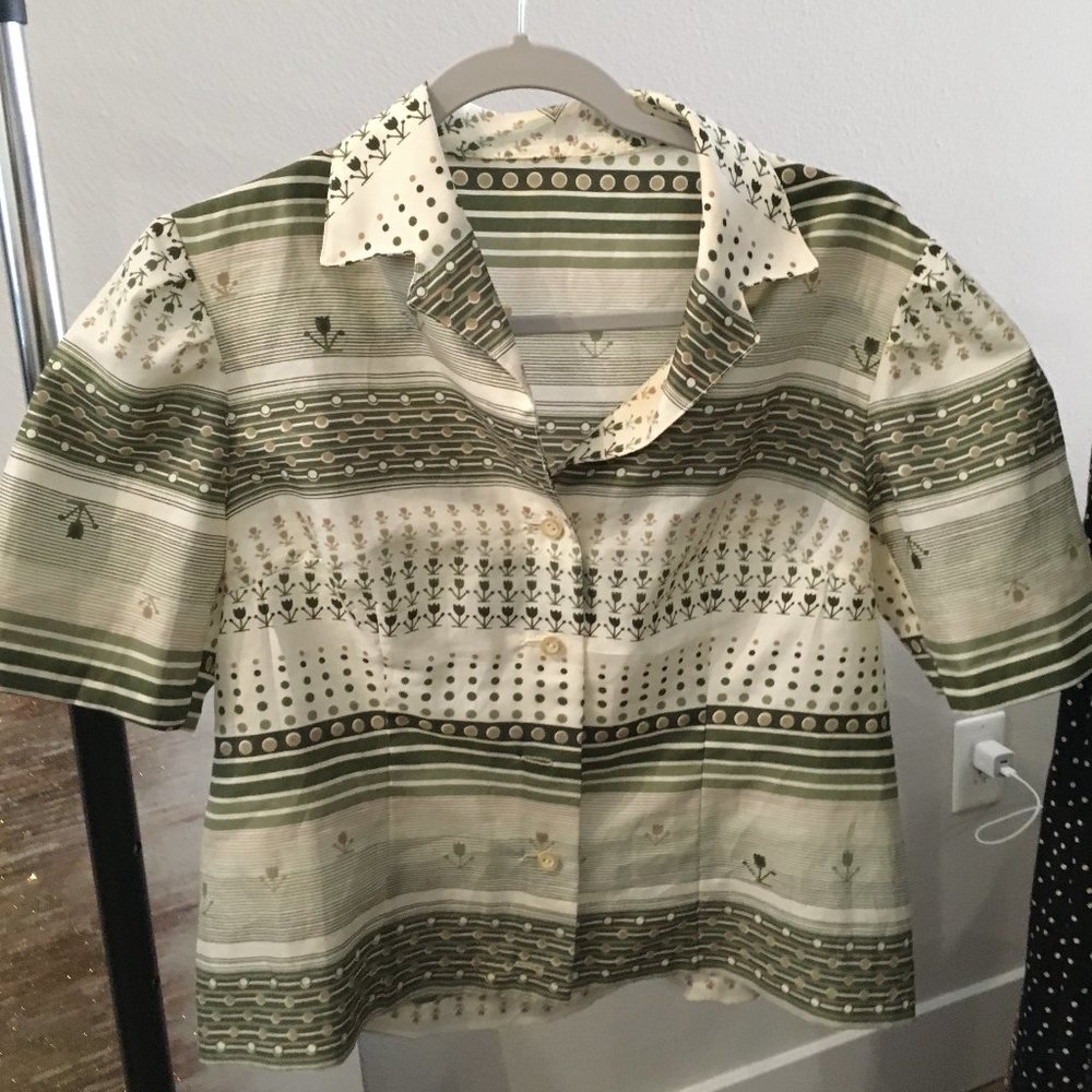 Vintage Silk Floral Blouse